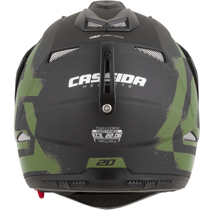 Κράνος μοτοσικλέτας Enduro Cassida Tour 2.0 Crew ματ μαύρο-σκούρο πράσινο