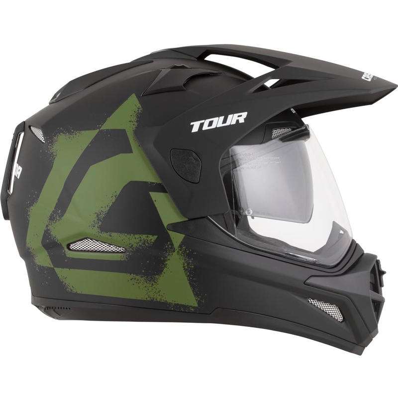 Κράνος μοτοσικλέτας Enduro Cassida Tour 2.0 Crew ματ μαύρο-σκούρο πράσινο