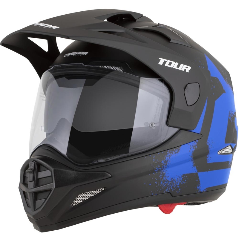 Κράνος μοτοσικλέτας Enduro Cassida Tour 2.0 Crew ματ μαύρο-μπλε