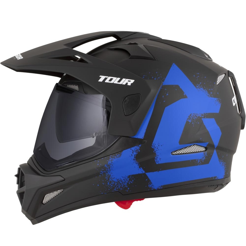 Κράνος μοτοσικλέτας Enduro Cassida Tour 2.0 Crew ματ μαύρο-μπλε