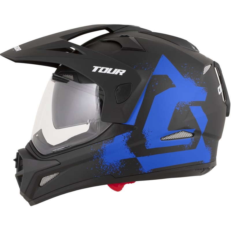 Κράνος μοτοσικλέτας Enduro Cassida Tour 2.0 Crew ματ μαύρο-μπλε