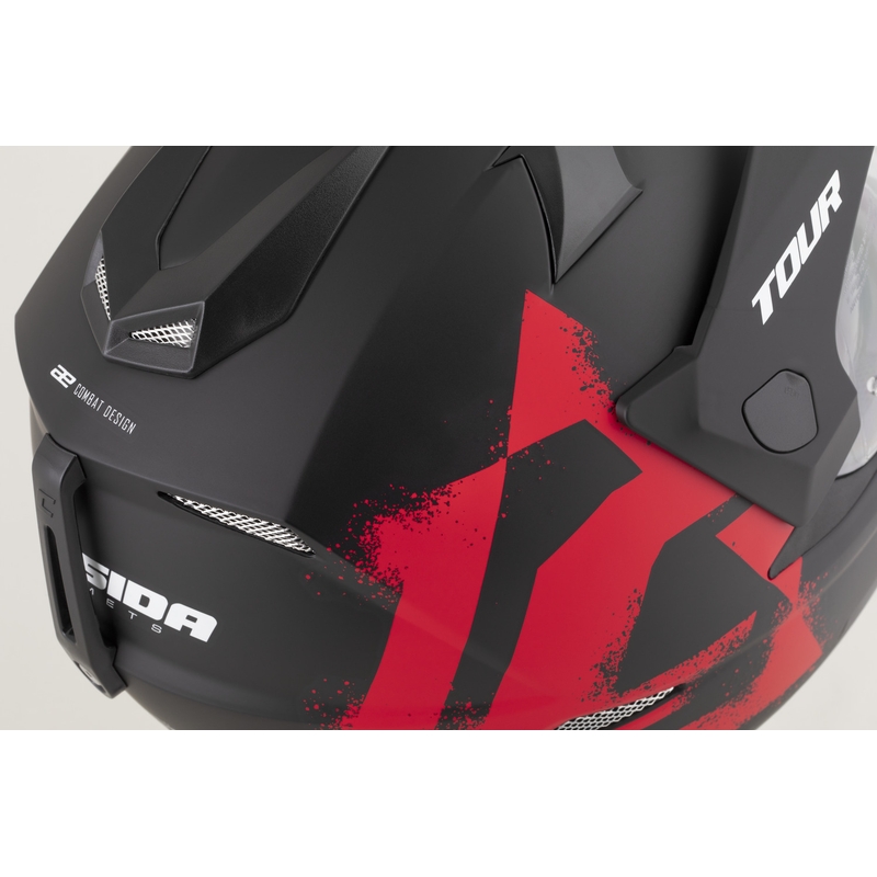 Κράνος μοτοσικλέτας Enduro Cassida Tour 2.0 Crew ματ μαύρο-κόκκινο