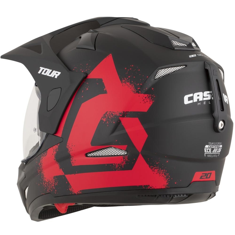 Κράνος μοτοσικλέτας Enduro Cassida Tour 2.0 Crew ματ μαύρο-κόκκινο