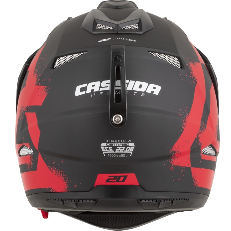 Κράνος μοτοσικλέτας Enduro Cassida Tour 2.0 Crew ματ μαύρο-κόκκινο