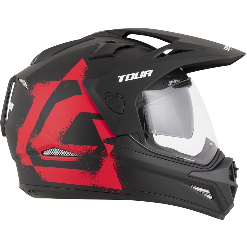 Κράνος μοτοσικλέτας Enduro Cassida Tour 2.0 Crew ματ μαύρο-κόκκινο