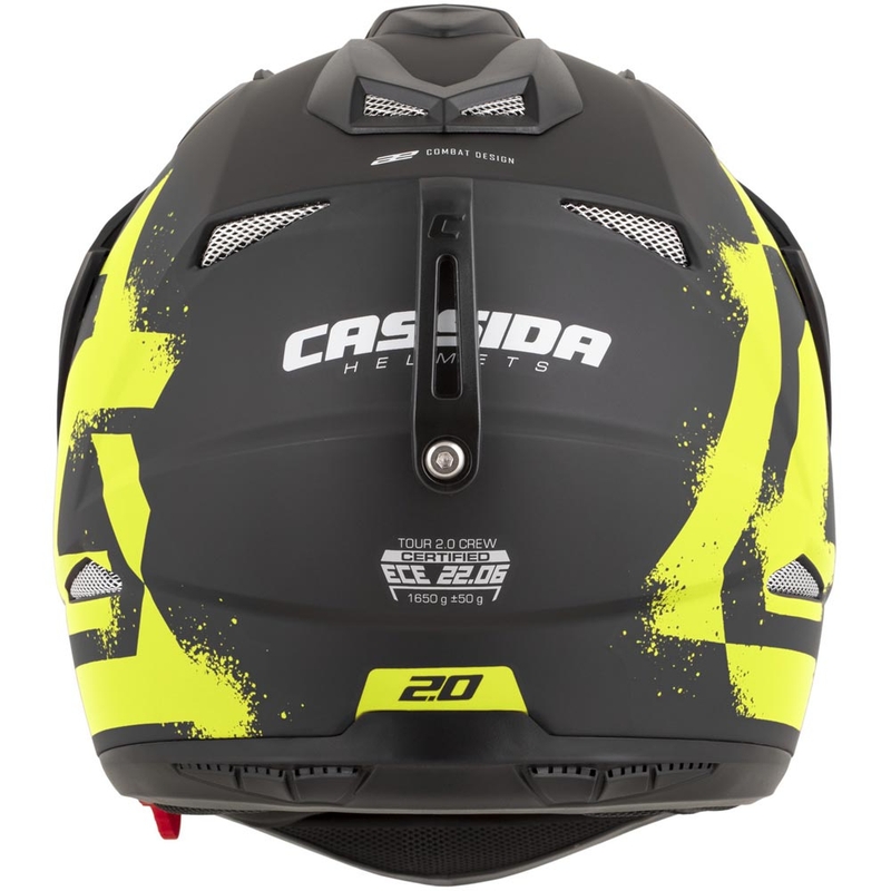 Κράνος μοτοσικλέτας Enduro Cassida Tour 2.0 Crew ματ μαύρο-φθορο κίτρινο