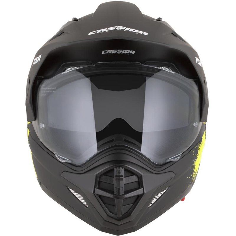Κράνος μοτοσικλέτας Enduro Cassida Tour 2.0 Crew ματ μαύρο-φθορο κίτρινο