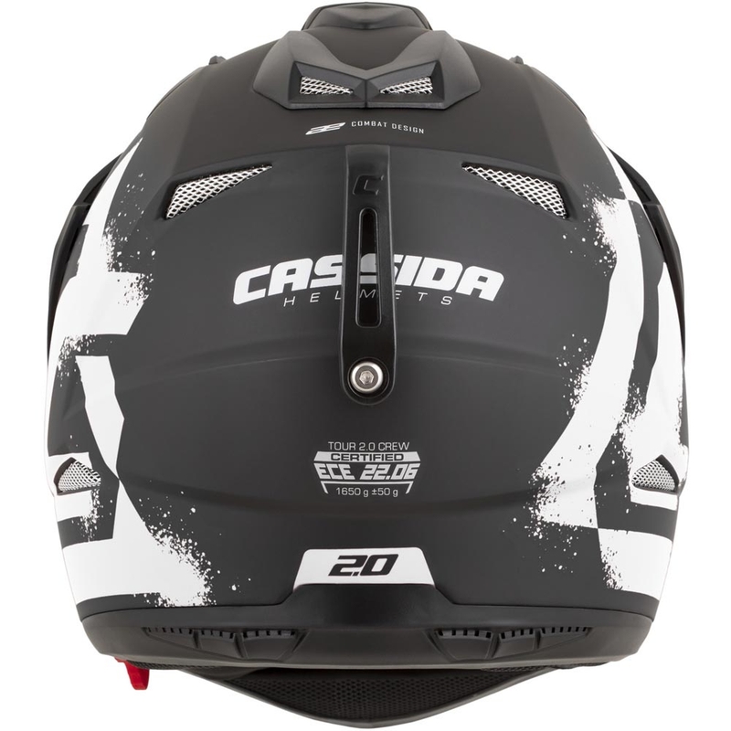 Κράνος μοτοσικλέτας Enduro Cassida Tour 2.0 Crew ματ μαύρο-άσπρο