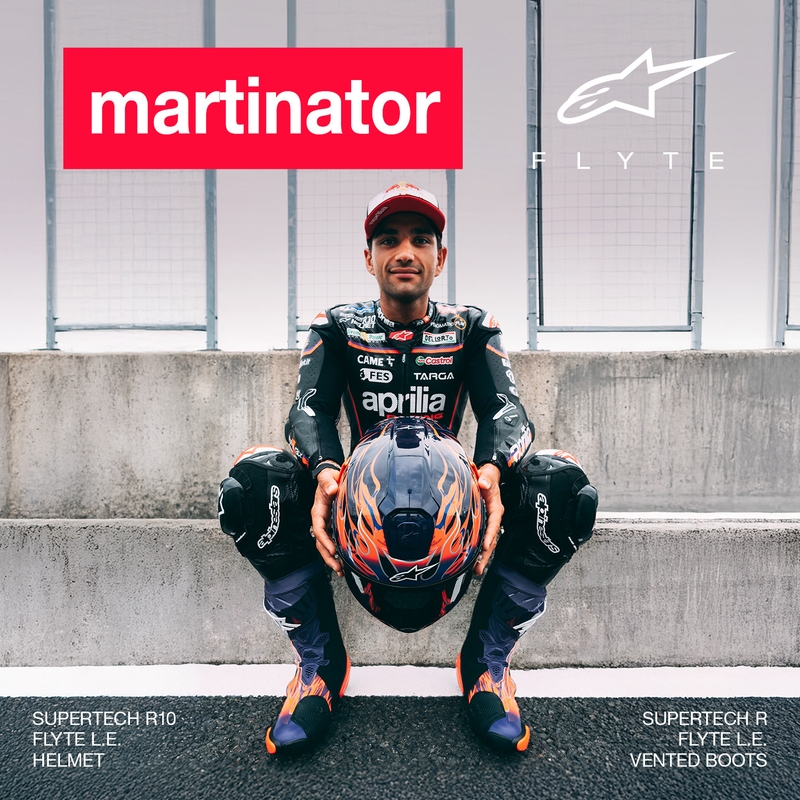 Κράνος μοτοσικλέτας Alpinestars Supertech R-10 Flyte full face, περιορισμένης έκδοσης, Jorge Martin, μωβ-κόκκινο