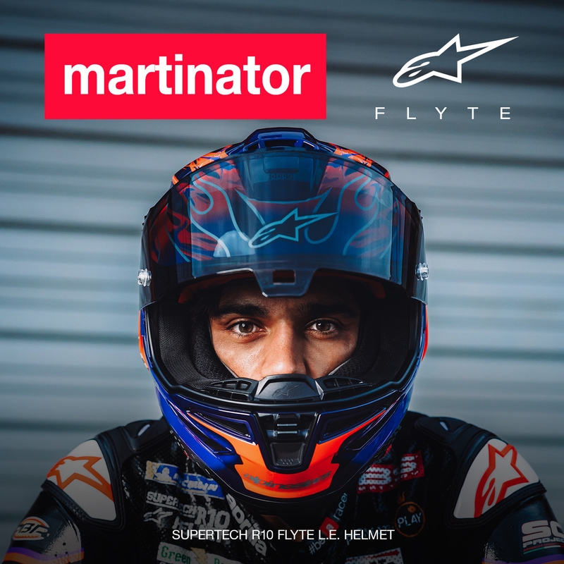 Κράνος μοτοσικλέτας Alpinestars Supertech R-10 Flyte full face, περιορισμένης έκδοσης, Jorge Martin, μωβ-κόκκινο