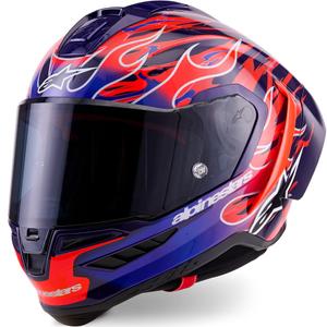 Κράνος μοτοσικλέτας Alpinestars Supertech R-10 Flyte full face, περιορισμένης έκδοσης, Jorge Martin, μωβ-κόκκινο