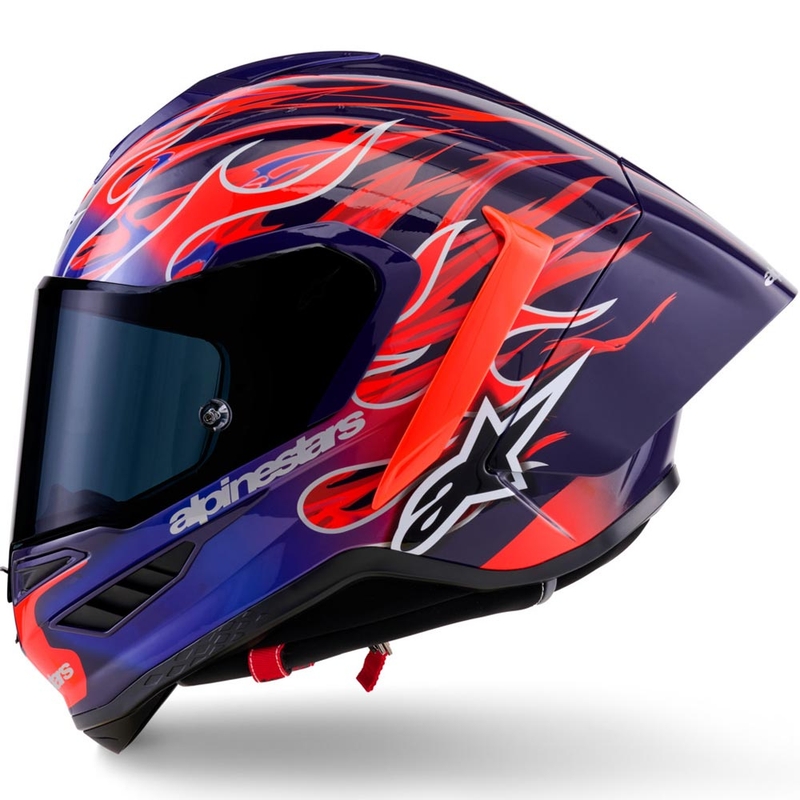 Κράνος μοτοσικλέτας Alpinestars Supertech R-10 Flyte full face, περιορισμένης έκδοσης, Jorge Martin, μωβ-κόκκινο