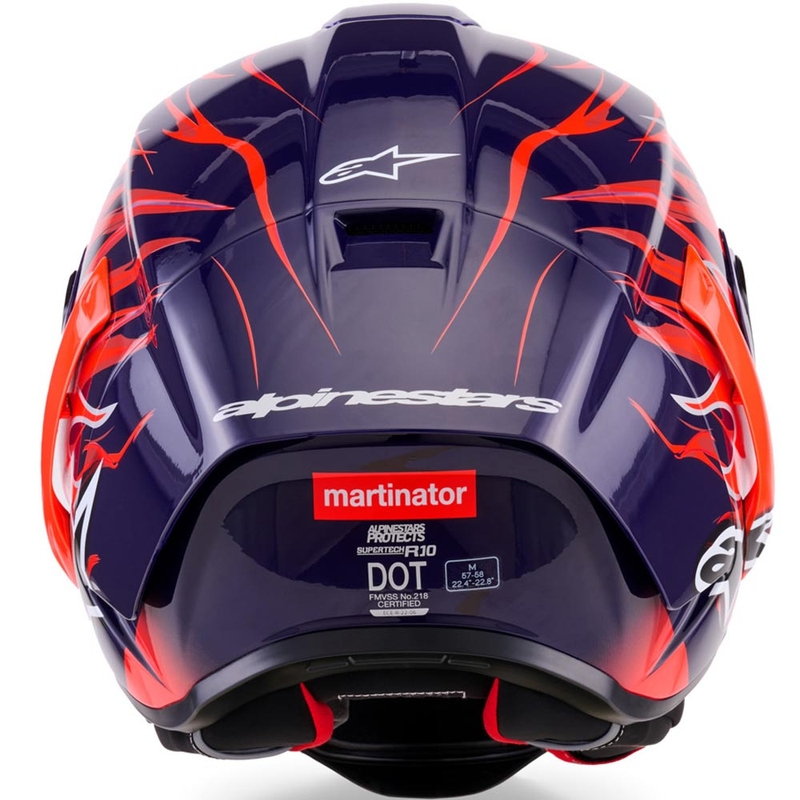 Κράνος μοτοσικλέτας Alpinestars Supertech R-10 Flyte full face, περιορισμένης έκδοσης, Jorge Martin, μωβ-κόκκινο
