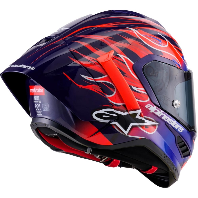 Κράνος μοτοσικλέτας Alpinestars Supertech R-10 Flyte full face, περιορισμένης έκδοσης, Jorge Martin, μωβ-κόκκινο