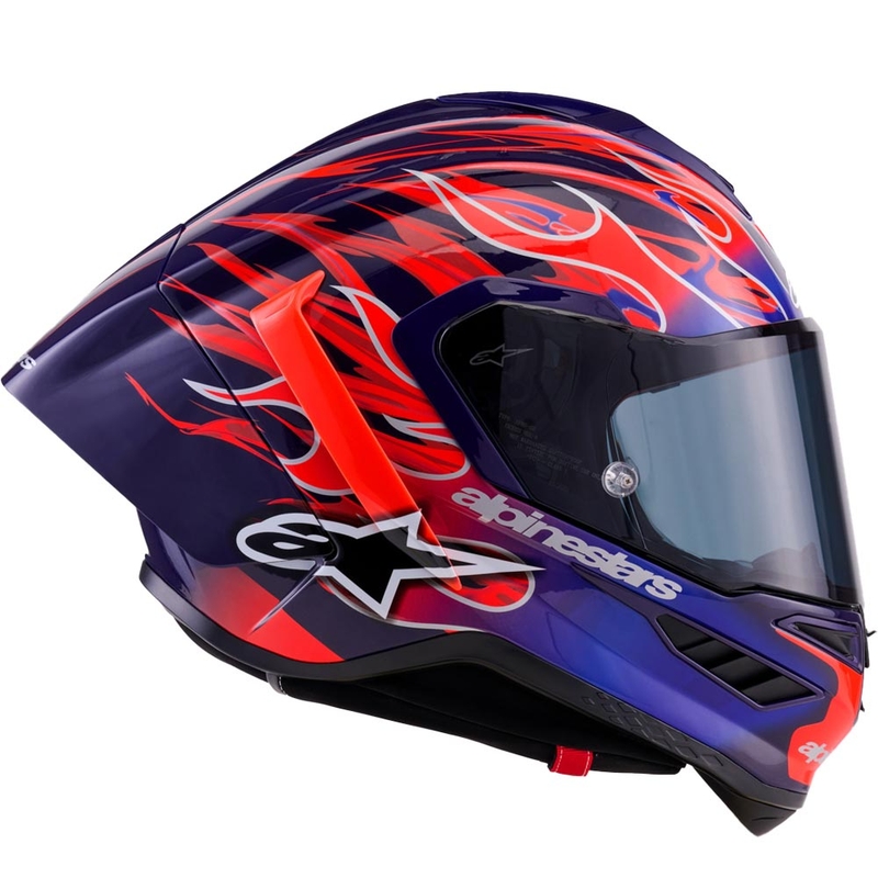 Κράνος μοτοσικλέτας Alpinestars Supertech R-10 Flyte full face, περιορισμένης έκδοσης, Jorge Martin, μωβ-κόκκινο