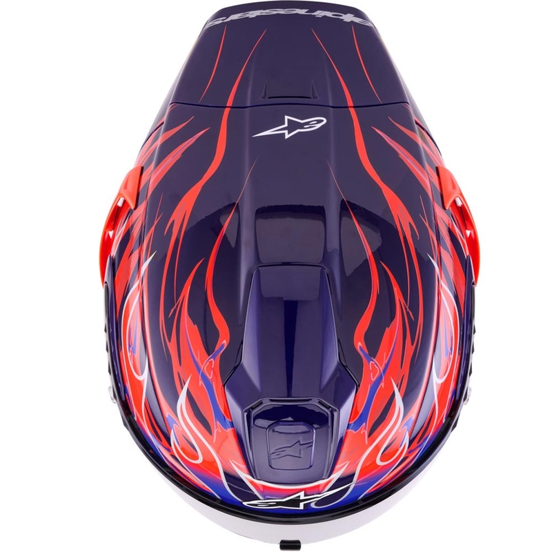 Κράνος μοτοσικλέτας Alpinestars Supertech R-10 Flyte full face, περιορισμένης έκδοσης, Jorge Martin, μωβ-κόκκινο