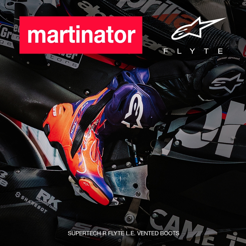 Μπότες μοτοσικλέτας Alpinestars Supertech R Vented Flyte περιορισμένης έκδοσης Jorge Martin μωβ-κόκκινο-μαύρο