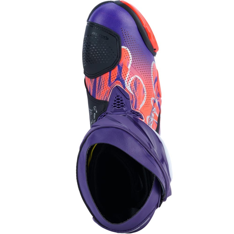 Μπότες μοτοσικλέτας Alpinestars Supertech R Vented Flyte περιορισμένης έκδοσης Jorge Martin μωβ-κόκκινο-μαύρο