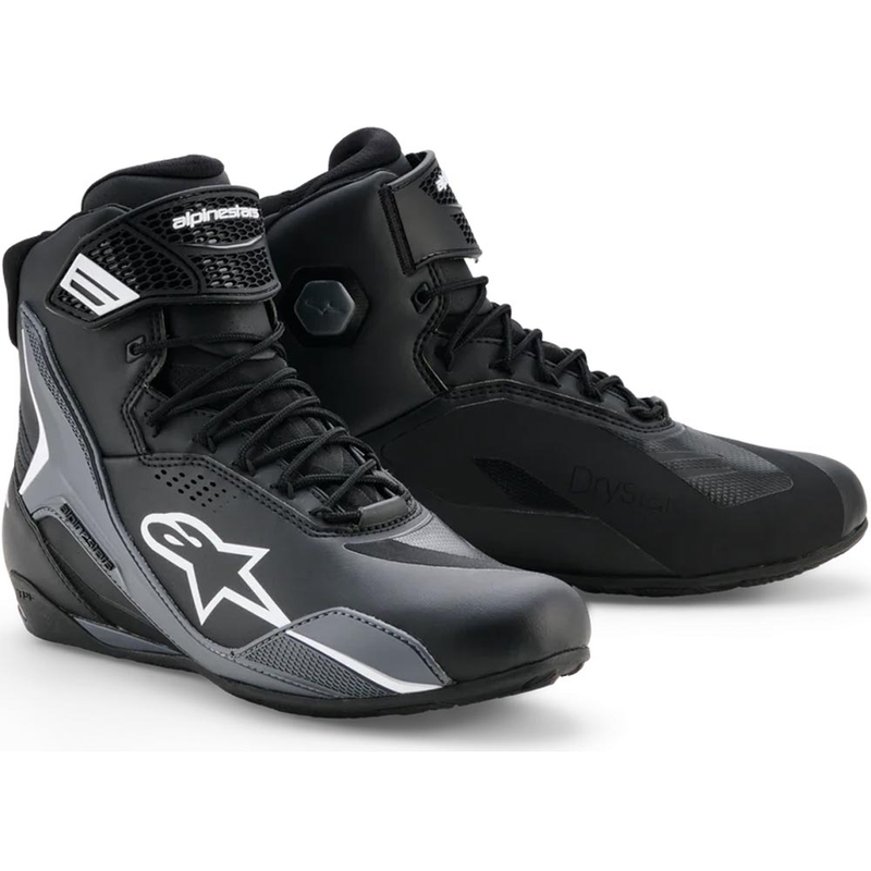 Μπότες μοτοσικλέτας Alpinestars Faster-4 Drystar μαύρο-σκούρο γκρι-λευκό