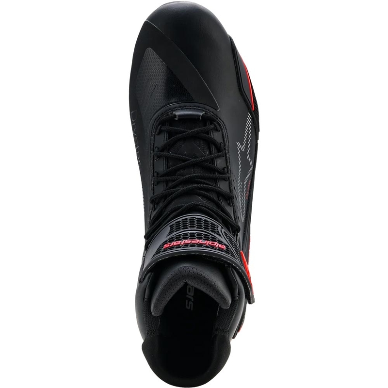Μπότες μοτοσικλέτας Alpinestars Faster-4 Drystar μαύρο-φλουορ κόκκινο