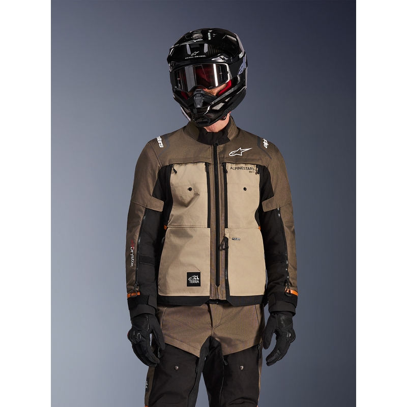 Μπουφάν μοτοσικλέτας Alpinestars Cusco Drystar καφέ-μαύρο