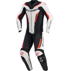 Δερμάτινη φόρμα δύο τεμαχίων Alpinestars GP Force V2 σε μαύρο-λευκό-φλουορ κόκκινο