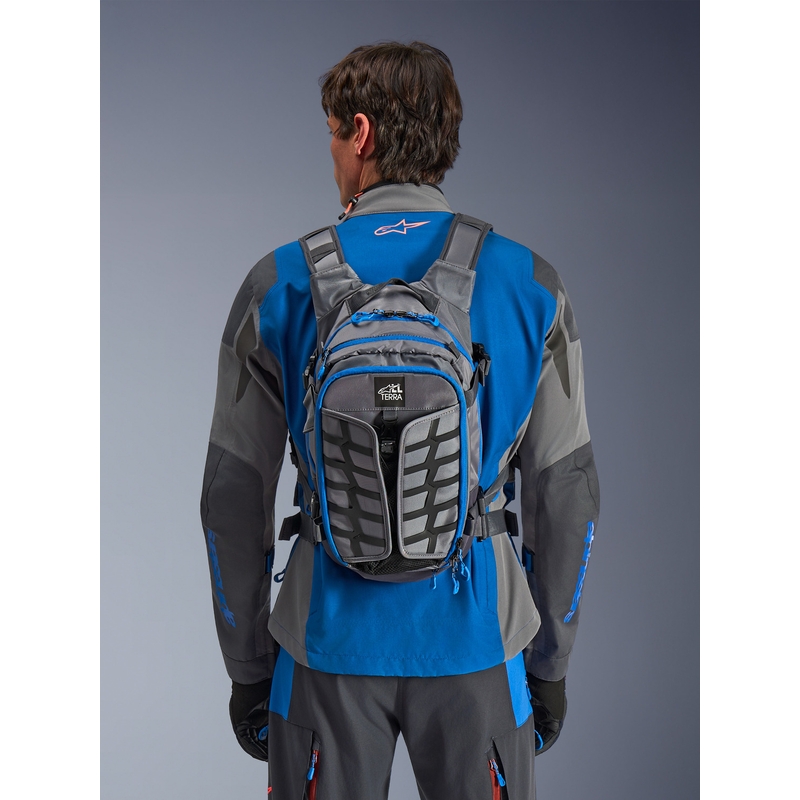 Σακίδιο πλάτης μοτοσικλέτας Alpinestars AT-15 σκούρο γκρι-γκρι-μπλε 15 λίτρα