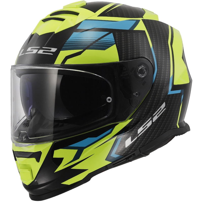 LS2 FF800 Storm II Tracker μαύρο-φλούο κίτρινο ενσωματωμένο κράνος μοτοσικλέτας