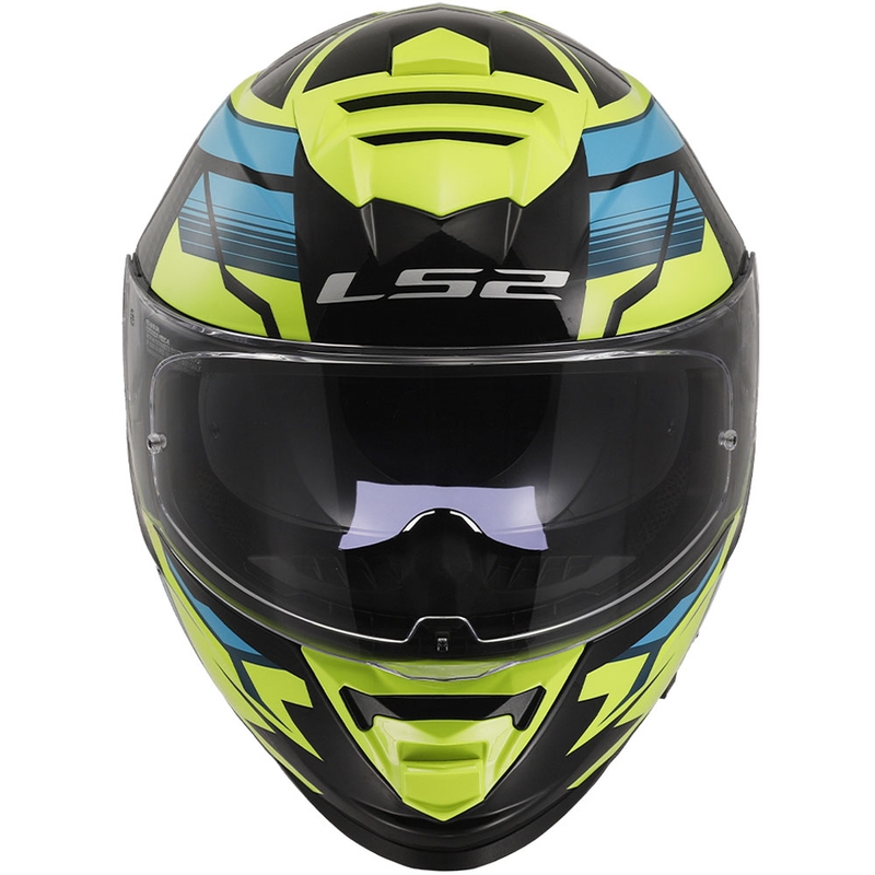 LS2 FF800 Storm II Tracker μαύρο-φλούο κίτρινο ενσωματωμένο κράνος μοτοσικλέτας