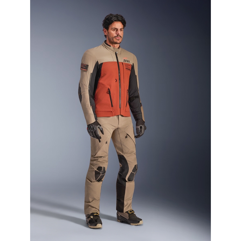 Μπουφάν μοτοσικλέτας Alpinestars AMT-8 Stretch Drystar XF καφέ-πορτοκαλί-μαύρο