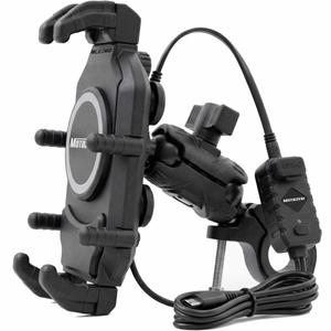 Αντικραδασμική θήκη τηλεφώνου με ασύρματο φορτιστή MotoZem μαύρο