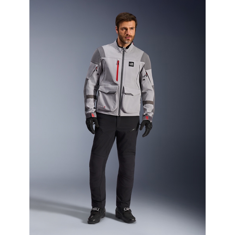 Μπουφάν μοτοσικλέτας Alpinestars Maxdura Drystar XF ανοιχτό γκρι-σκούρο γκρι