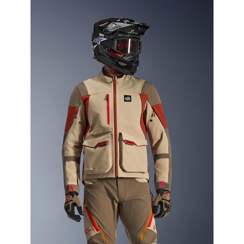 Μπουφάν μοτοσικλέτας Alpinestars Maxdura Drystar XF καφέ-πορτοκαλί