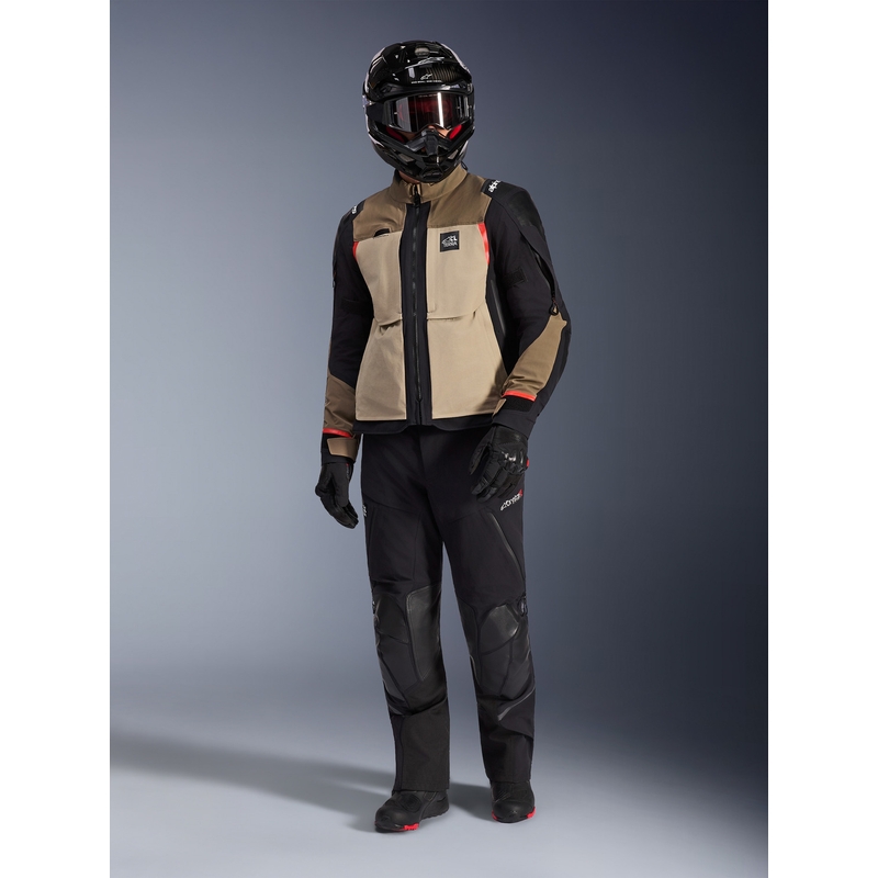 Μπουφάν μοτοσικλέτας Alpinestars Andes PRO Drystar XF καφέ-μαύρο-πορτοκαλί
