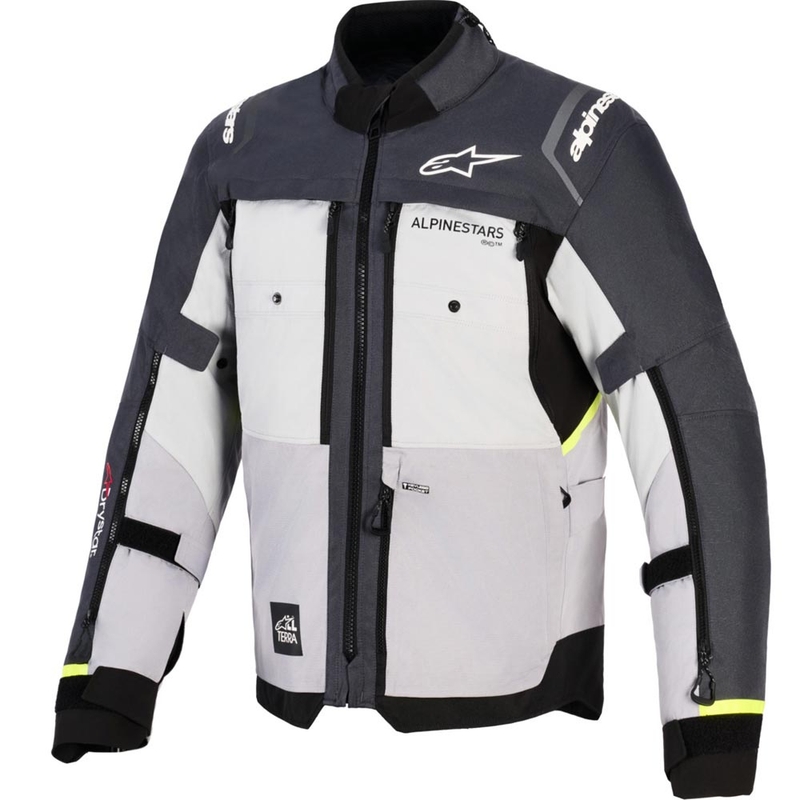 Μπουφάν μοτοσικλέτας Alpinestars Cusco Drystar ανοιχτό γκρι-ανοιχτό μπλε-σκούρο μπλε