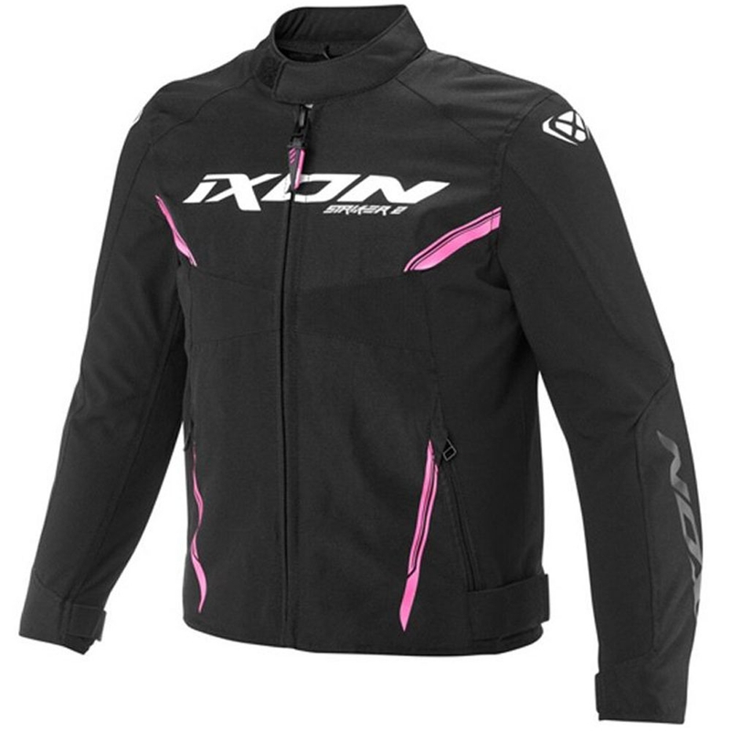 Παιδικό μπουφάν μοτοσικλέτας IXON Striker 2 μαύρο-φλουορόζ ροζ