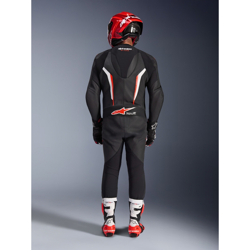 Ολόσωμη φόρμα μοτοσικλέτας Alpinestars GP FORCE V2 σε μαύρο-λευκό-φλουορ κόκκινο