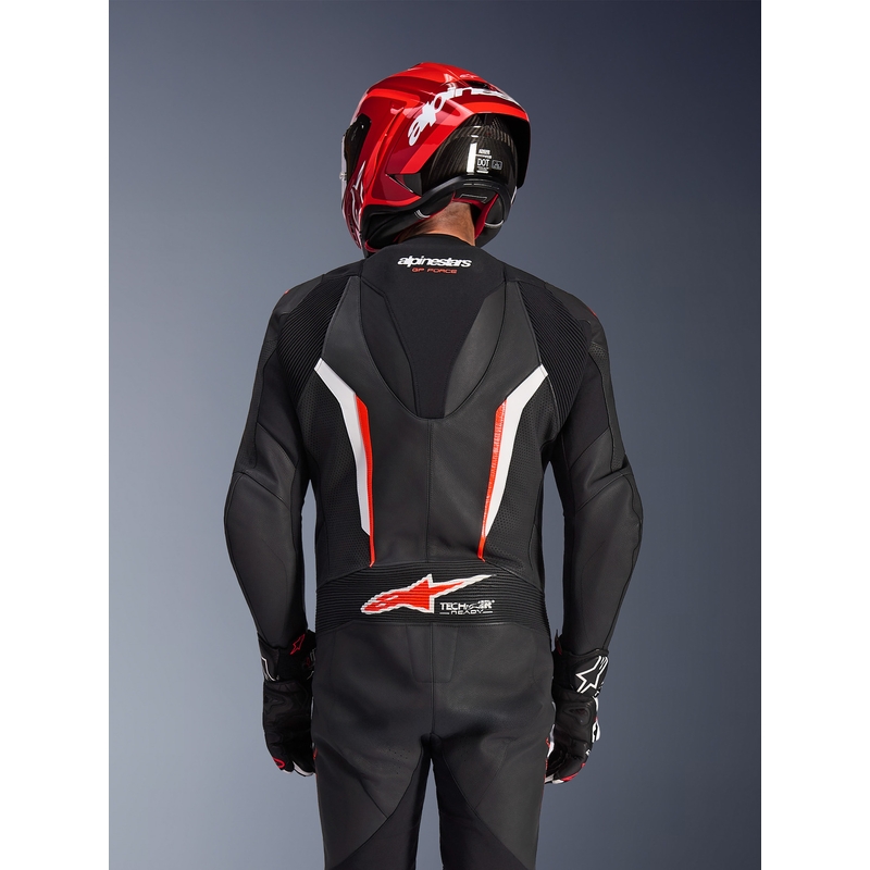 Ολόσωμη φόρμα μοτοσικλέτας Alpinestars GP FORCE V2 σε μαύρο-λευκό-φλουορ κόκκινο