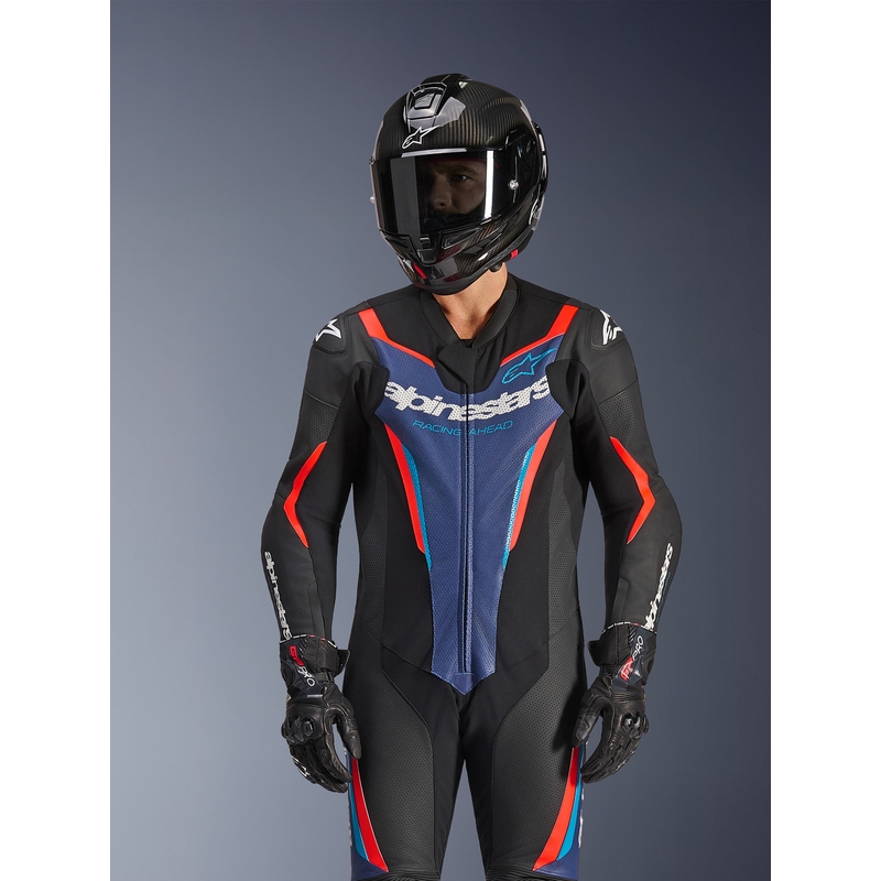 Ολόσωμη φόρμα μοτοσικλέτας Alpinestars GP FORCE V2 μαύρο-μπλε-φλουορ κόκκινο-
