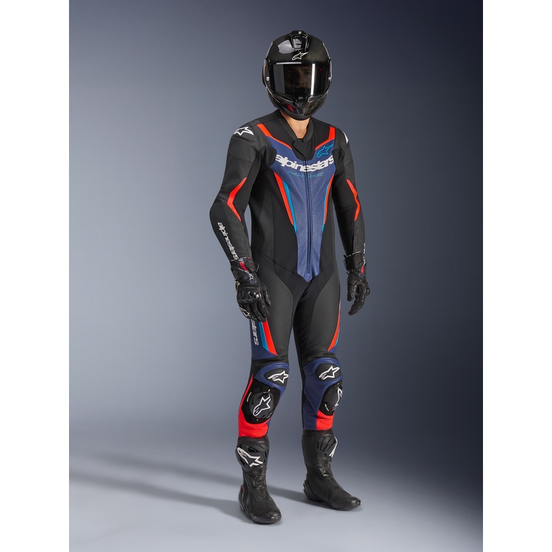 Ολόσωμη φόρμα μοτοσικλέτας Alpinestars GP FORCE V2 μαύρο-μπλε-φλουορ κόκκινο-
