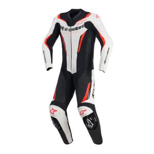 Ολόσωμη φόρμα μοτοσικλέτας Alpinestars GP FORCE V2 σε λευκό-μαύρο-φλουορ κόκκινο