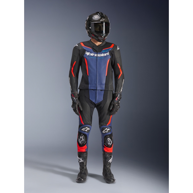 Φόρμα μοτοσικλέτας δύο τεμαχίων Alpinestars GP Force V2 μαύρο-μπλε-φλουορ κόκκινο