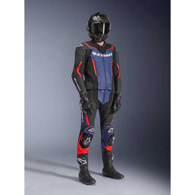 Φόρμα μοτοσικλέτας δύο τεμαχίων Alpinestars GP Force V2 μαύρο-μπλε-φλουορ κόκκινο