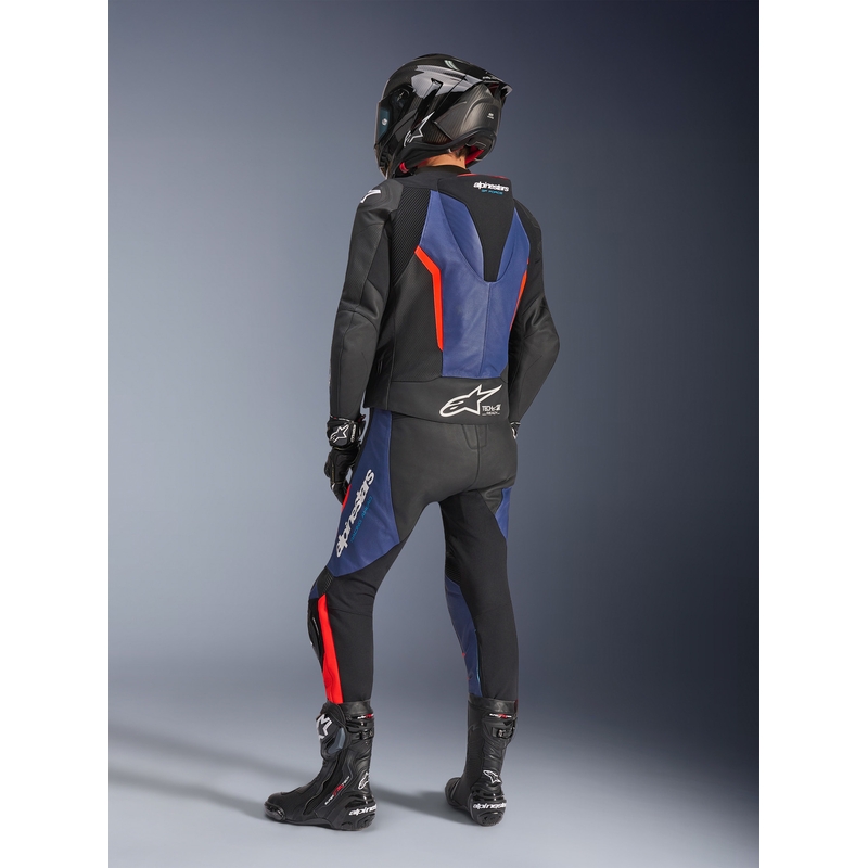 Φόρμα μοτοσικλέτας δύο τεμαχίων Alpinestars GP Force V2 μαύρο-μπλε-φλουορ κόκκινο