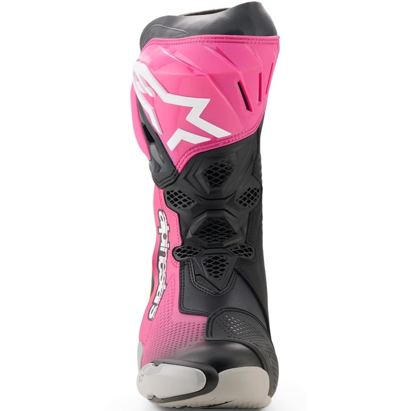 Μπότες μοτοσικλέτας Alpinestars Supertech R μαύρο-λευκό-ροζ-κίτρινο