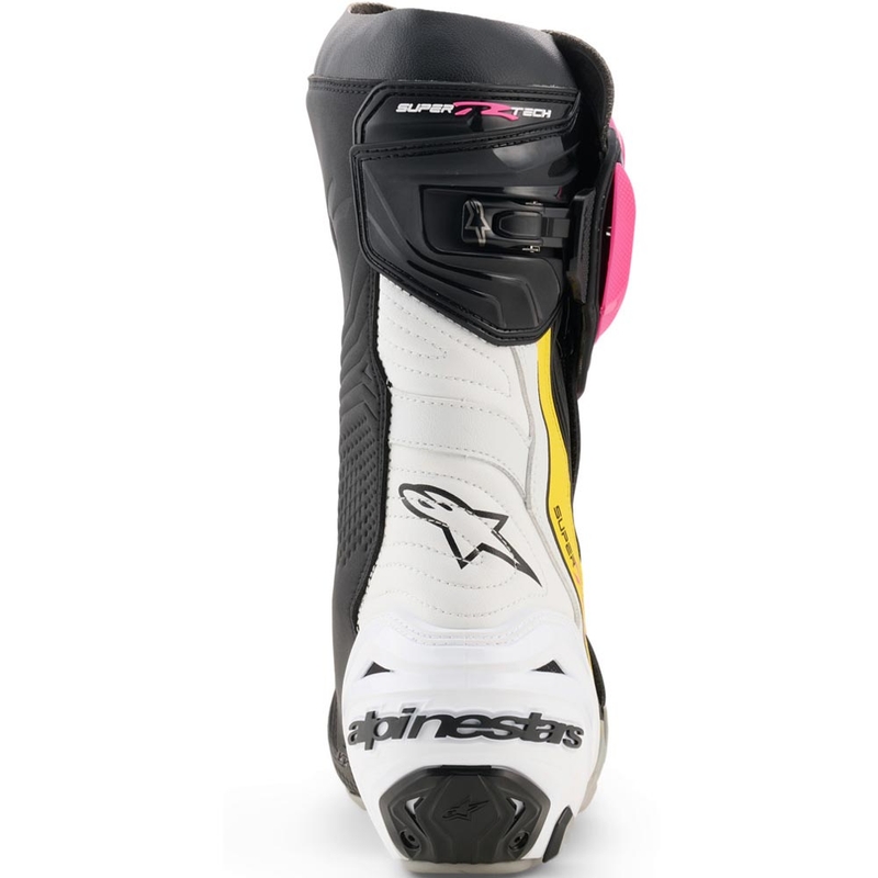 Μπότες μοτοσικλέτας Alpinestars Supertech R μαύρο-λευκό-ροζ-κίτρινο