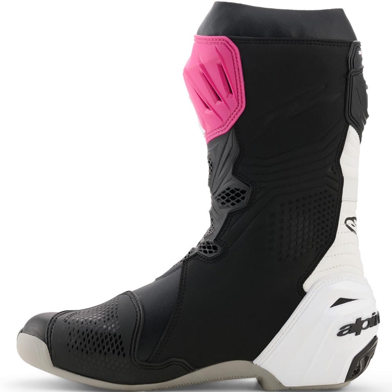 Μπότες μοτοσικλέτας Alpinestars Supertech R μαύρο-λευκό-ροζ-κίτρινο