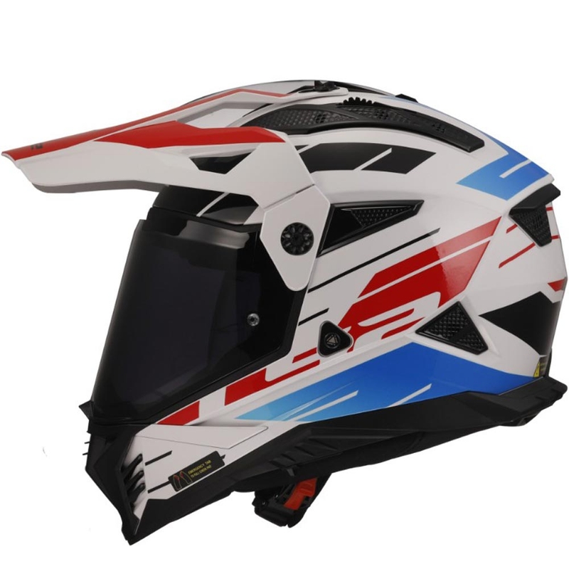 Κράνος μοτοσικλέτας Enduro LS2 MX702 PIONEER II NAMIB λευκό-μπλε-κόκκινο
