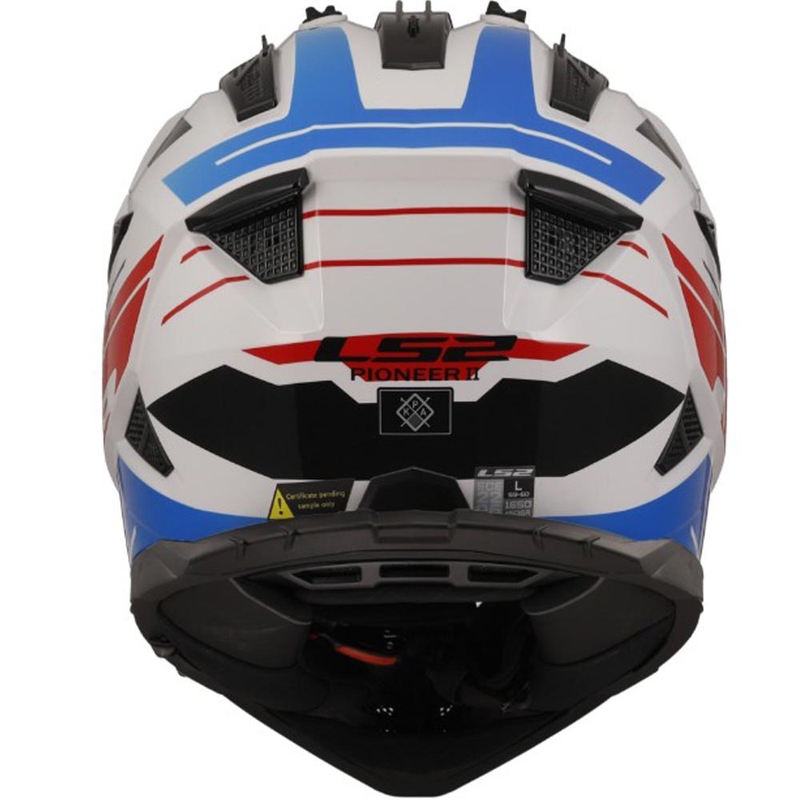 Κράνος μοτοσικλέτας Enduro LS2 MX702 PIONEER II NAMIB λευκό-μπλε-κόκκινο