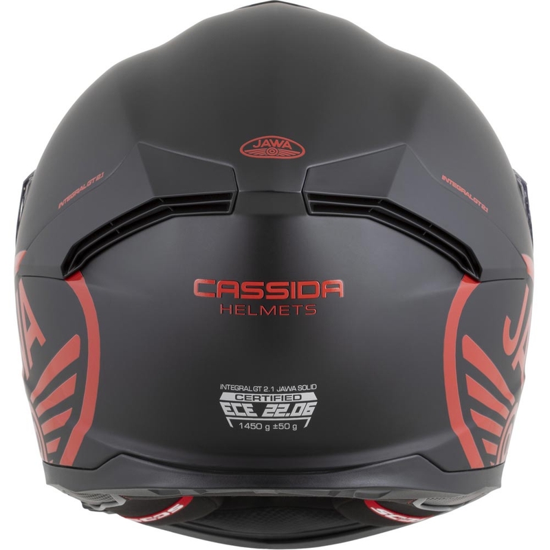 Κράνος μοτοσικλέτας Cassida Integral GT 2.1 Jawa Solid full-face, ματ μαύρο-γυαλιστερό κόκκινο